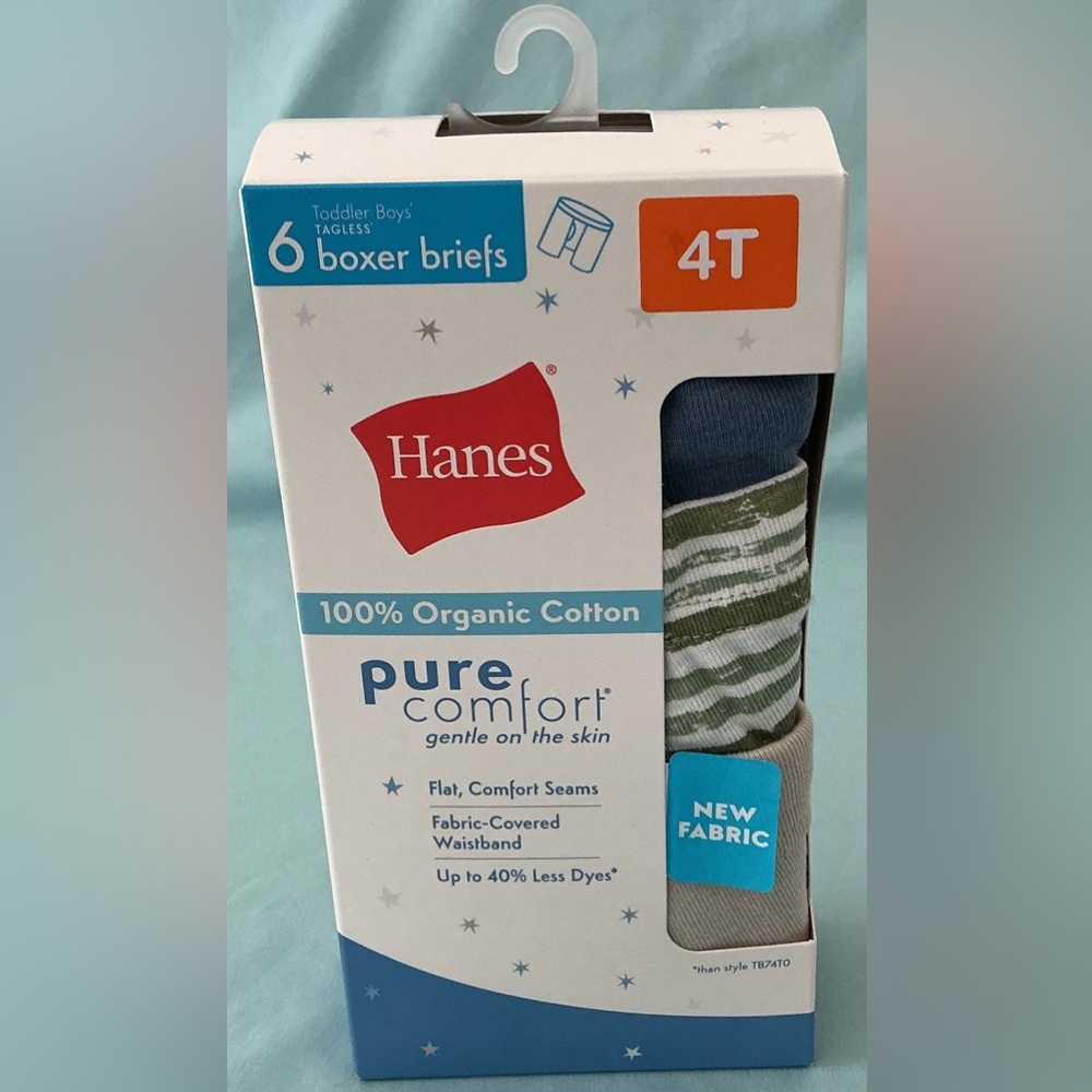Hanes Toddler Boys' Tagless 6pk Boxer Briefs - 4T
